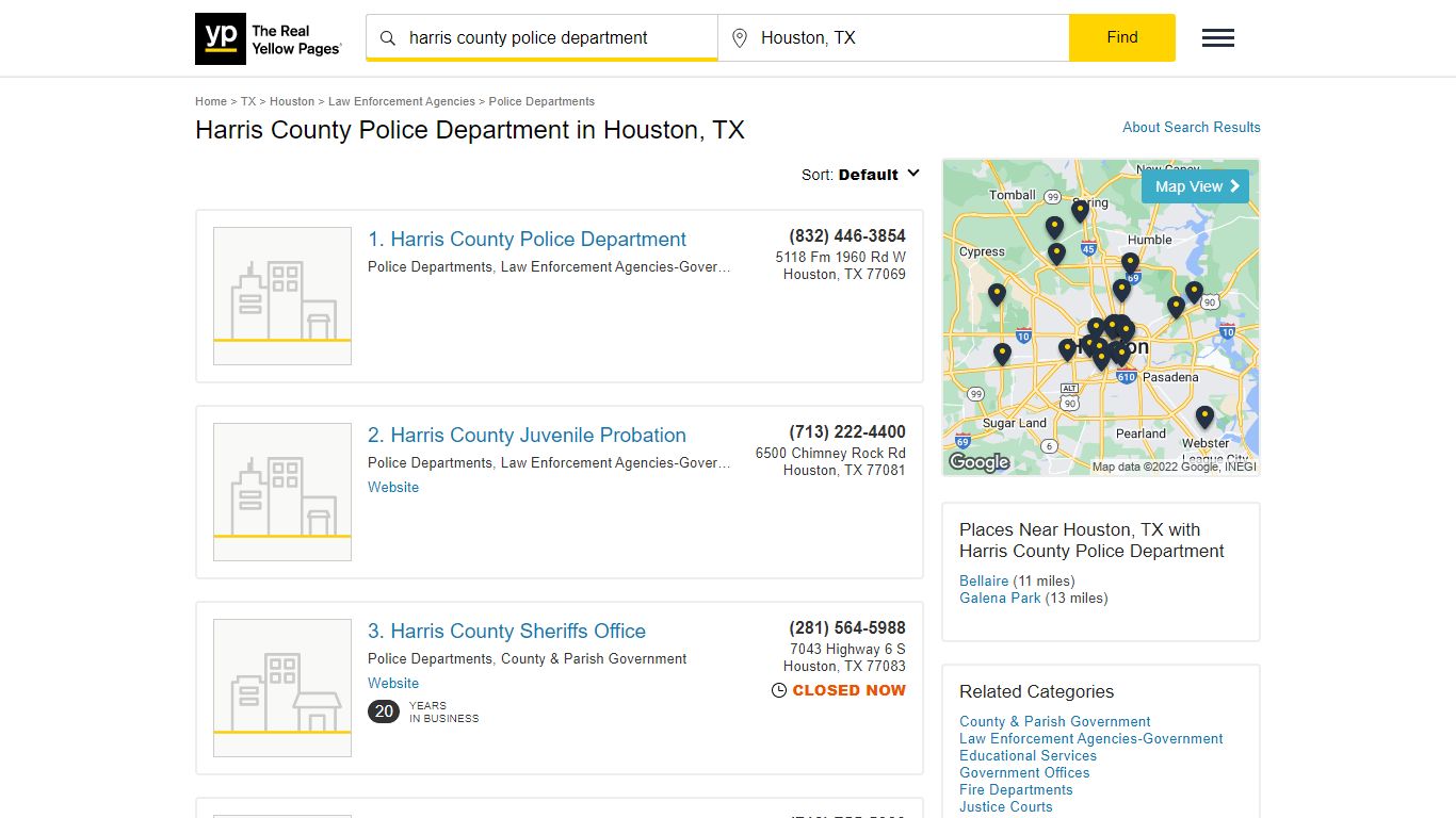 Harris County Police Department in Houston, TX - Yellow Pages